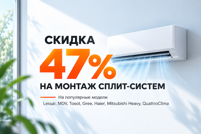 Монтаж кондиционера за полцены!