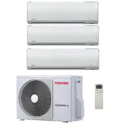 Мульти сплит система Toshiba 2xRAS-B05CKVG-E/RAS-B07CKVG-E/RAS-3M18U2AVG-E 1.17 кВт 50 м2 (комнаты 15 + 15 + 20)