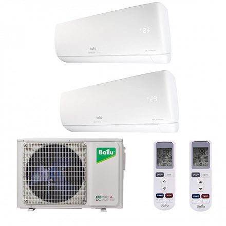 Мульти сплит система Ballu BA2OI-FM/out-18HN8/EU / BSUI-FM/in-09HN8/EU 1.75 кВт 50 м² (комнаты 25 + 25)